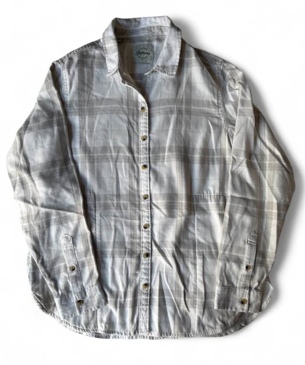 Womens Jachs Girlfriend Plaid Button-Down Shirt Size Small